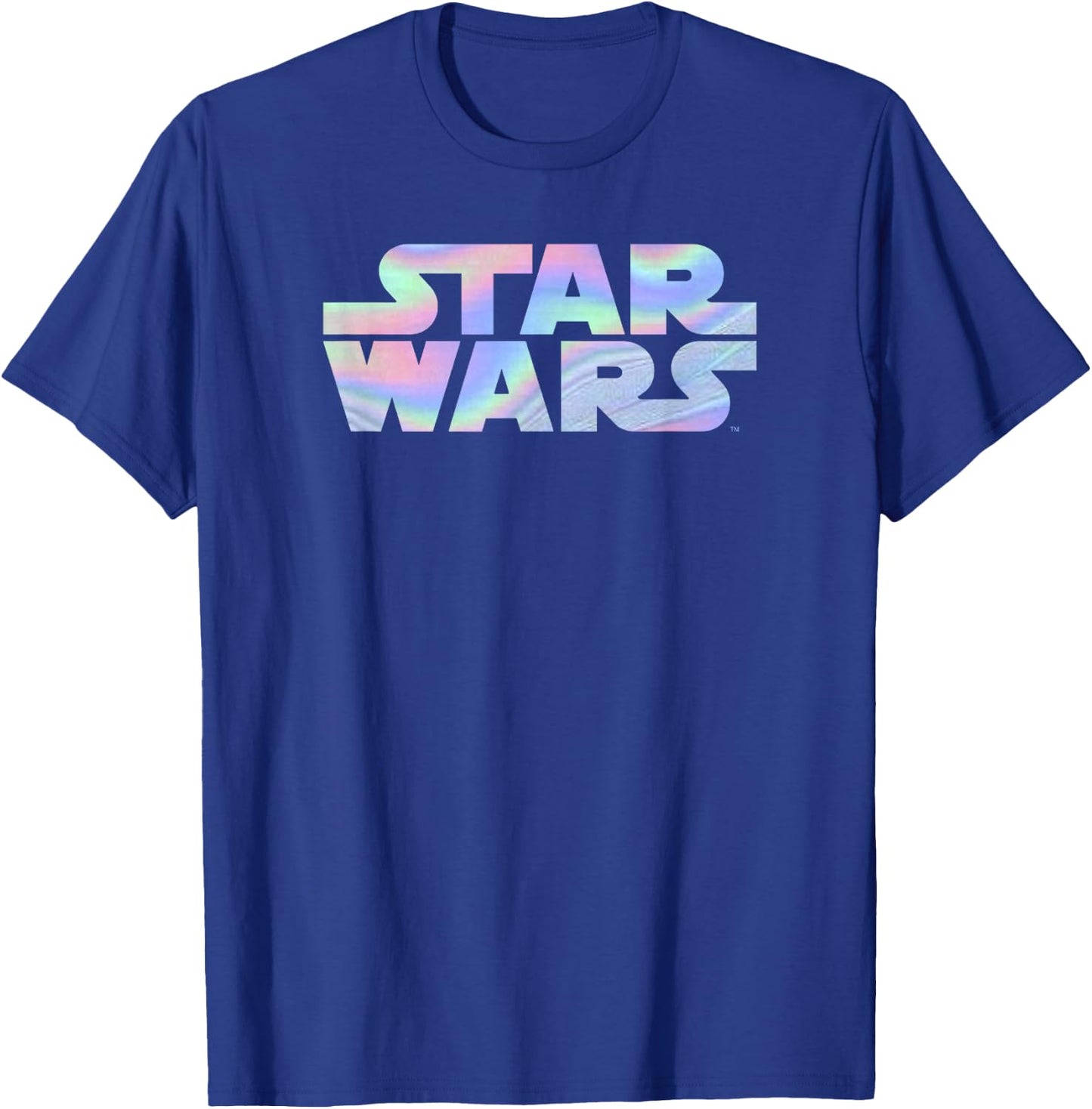 Star Wars Holographic Text Logo T-Shirt - T-Shirt | Royal