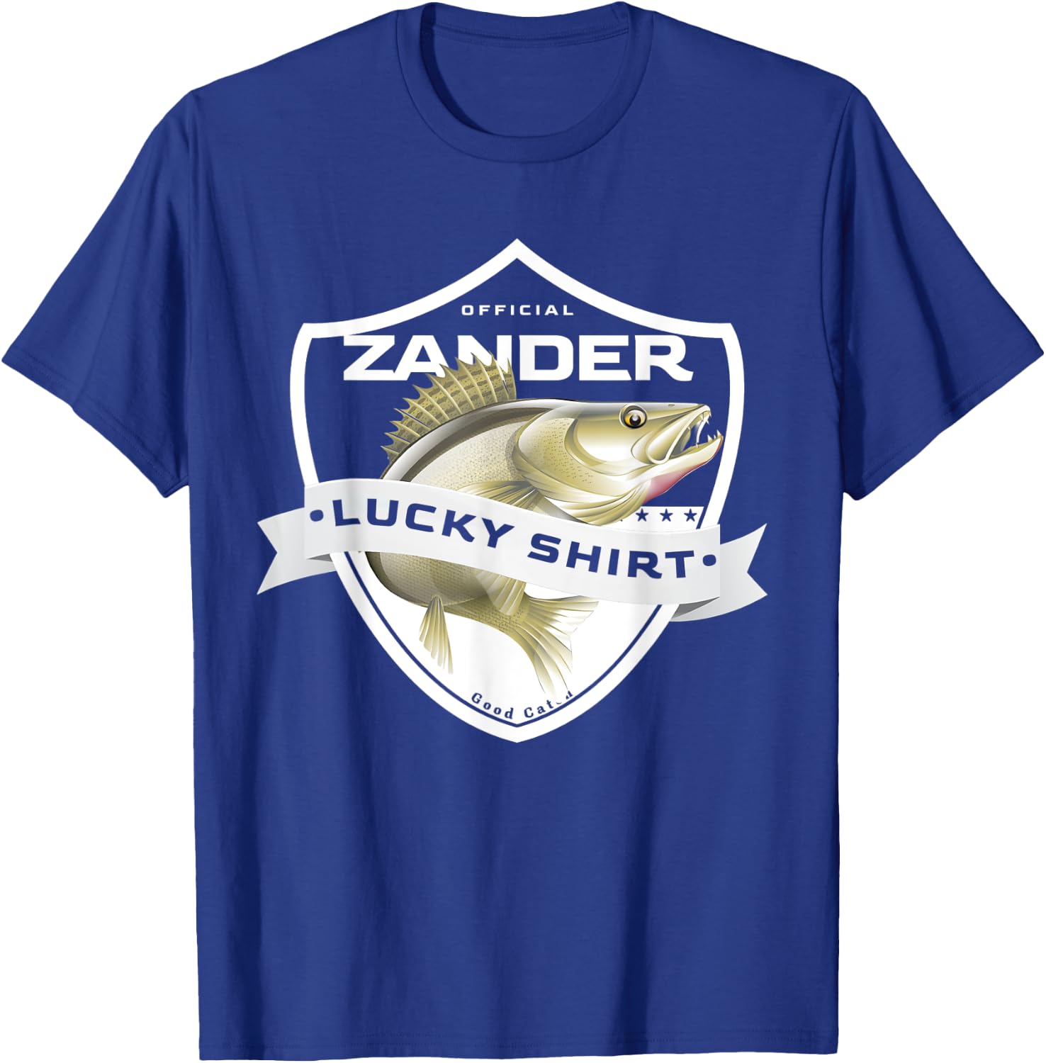 Pikeperch Lucky Shirt Funny Accessories to Zander Fishing T-Shirt - T-Shirt | Royal