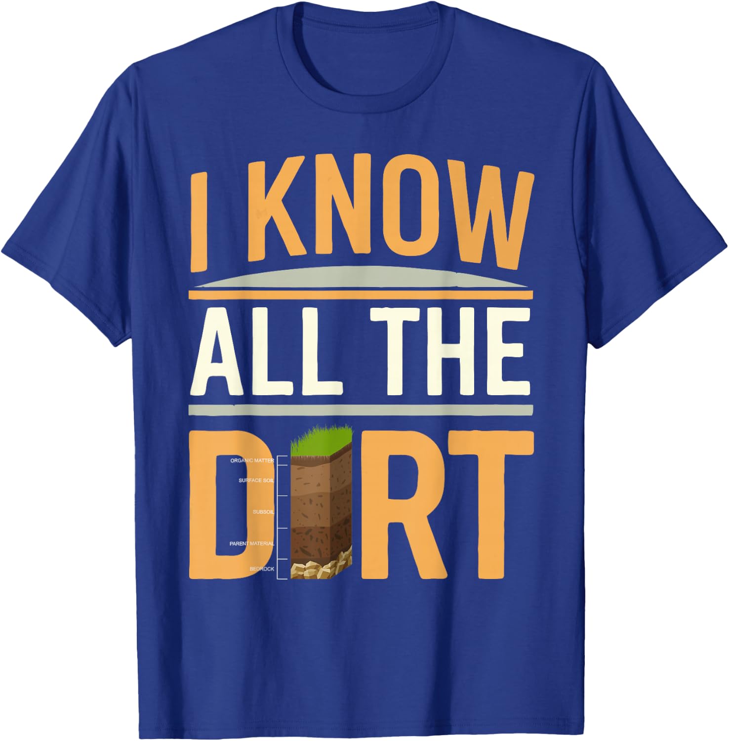 Soil Scientist I Know All The Dirt Soil Layers Soil Science T-Shirt - T-Shirt | Royal