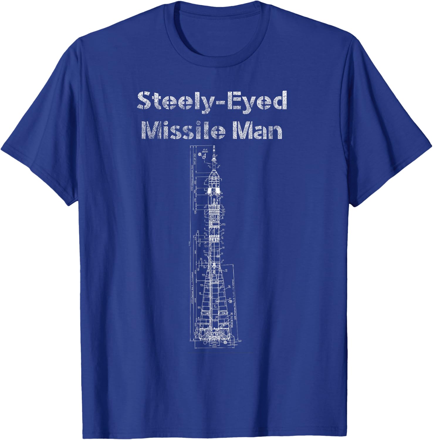 Steely-Eyed Missile Man Shirt with Rocket Design T-Shirt - T-Shirt | Royal