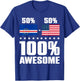 Half Cape Verdean Half American Awesome Cape Verde USA Flag T-Shirt - T-Shirt | Royal