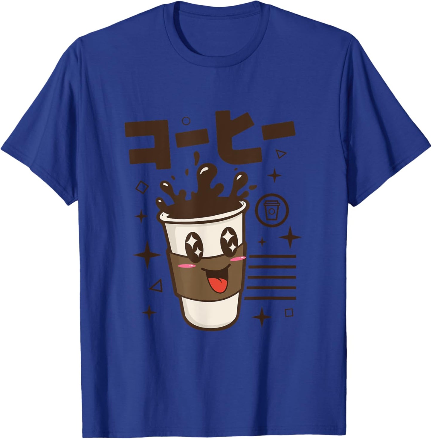 Kawaii Japanese writing anime cartoon character Coffee T-Shirt - T-Shirt | Royal