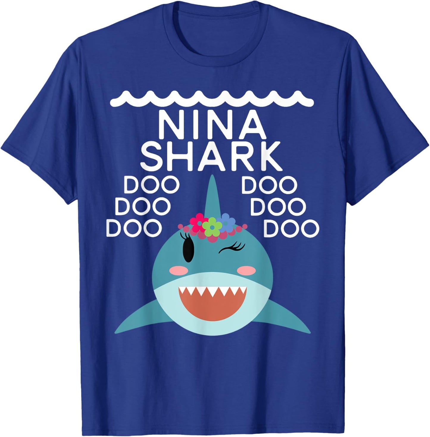 Nina Shark shirt Matching Family Shirts Shark Family T-Shirt - T-Shirt | Royal