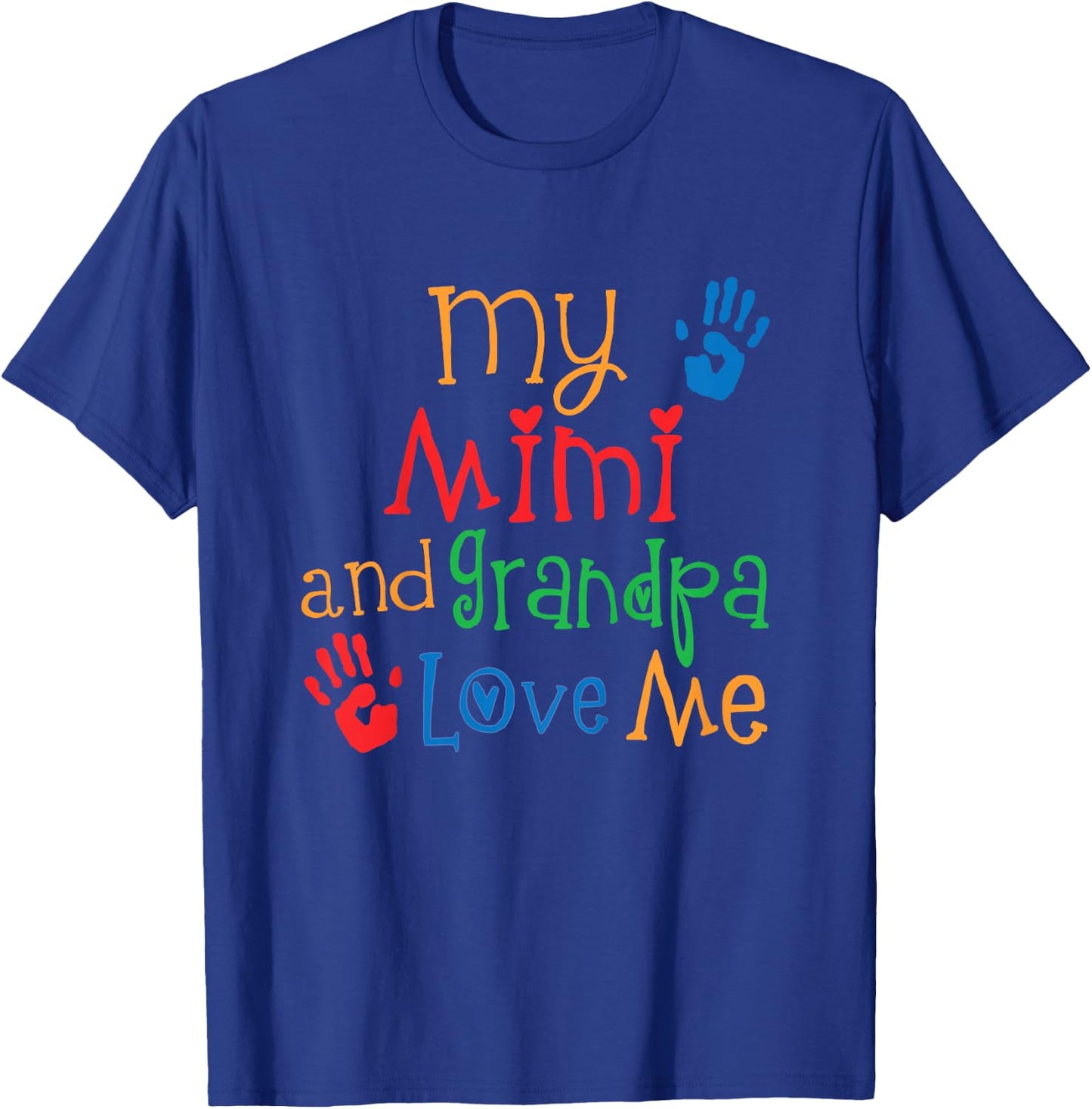 Kids My Mimi and Grandpa Love Me Grandson T-Shirt - T-Shirt | Royal