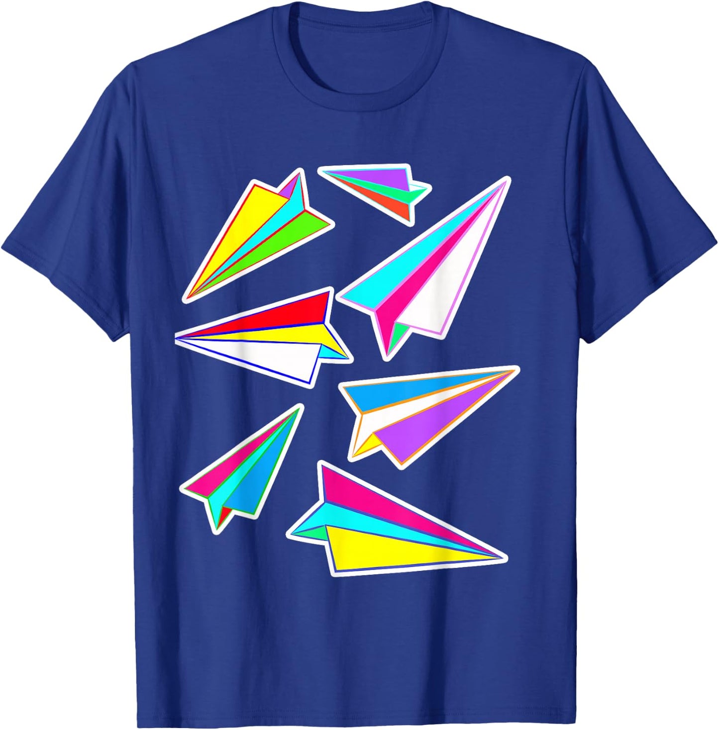 Boys Funny Paper Airplane Pilot Origami Shirt T-Shirt - T-Shirt | Royal