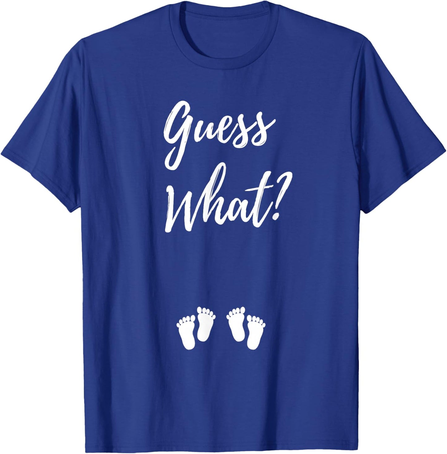 Guess What? Pregnancy Announcement Expecting Mom Twins Baby T-Shirt - T-Shirt | Royal