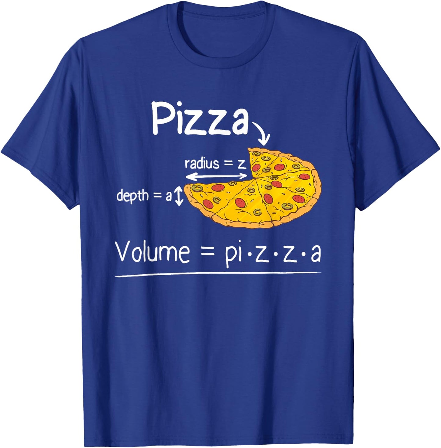 Volume Formula Pizza and Math Meme | Funny Math Teacher Women Girls Kids T-Shirt - T-Shirt | Royal