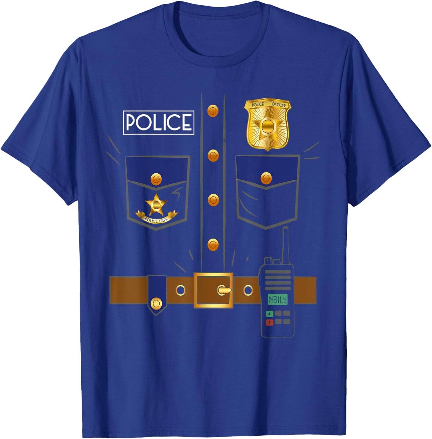 Police Officer Costume Police Costume For Kids Funny Police T-Shirt - T-Shirt | Royal
