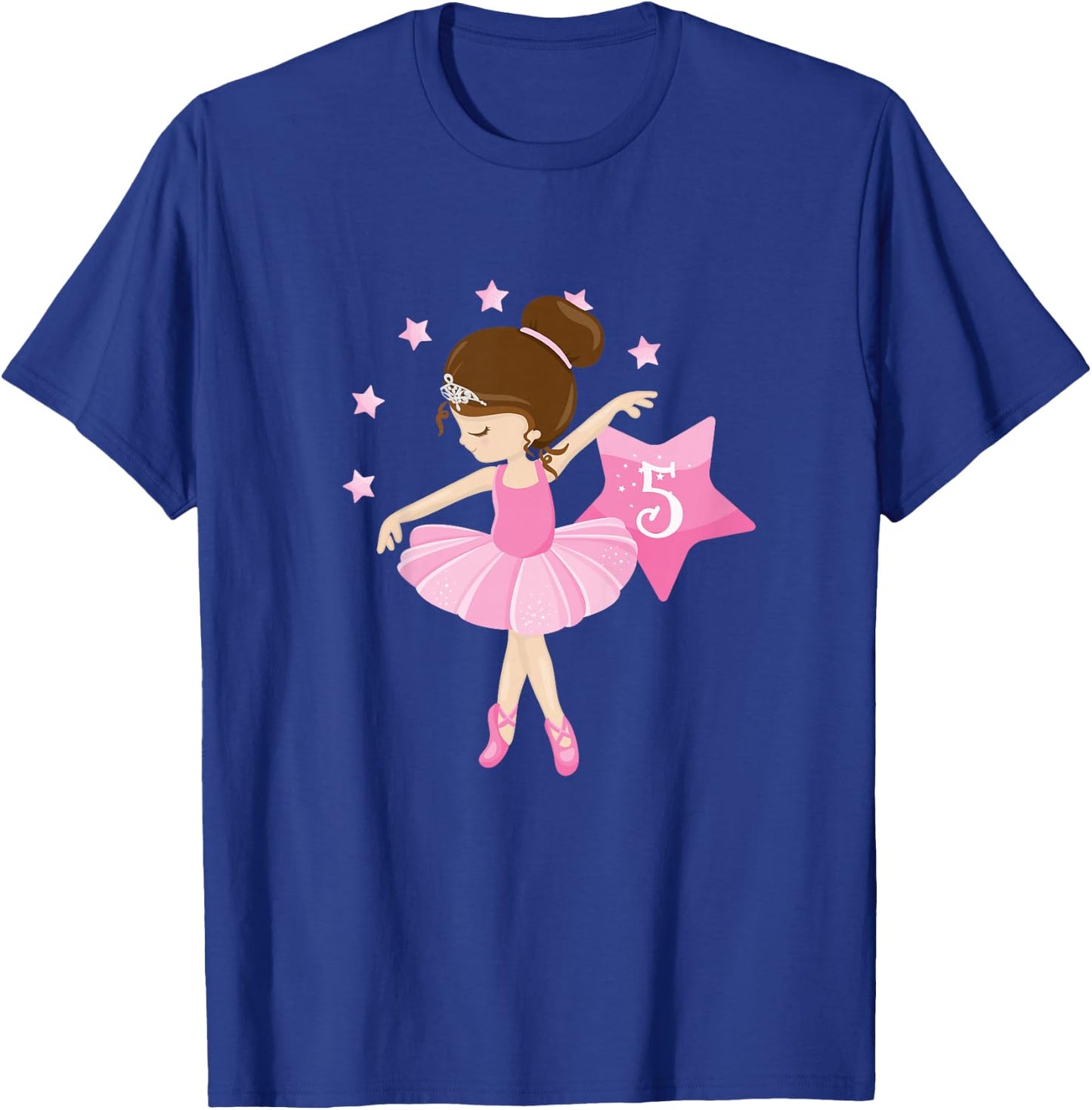 Kids Kids 5th Birthday Ballerina Gift 5 Year Old Girls T-Shirt - T-Shirt | Royal