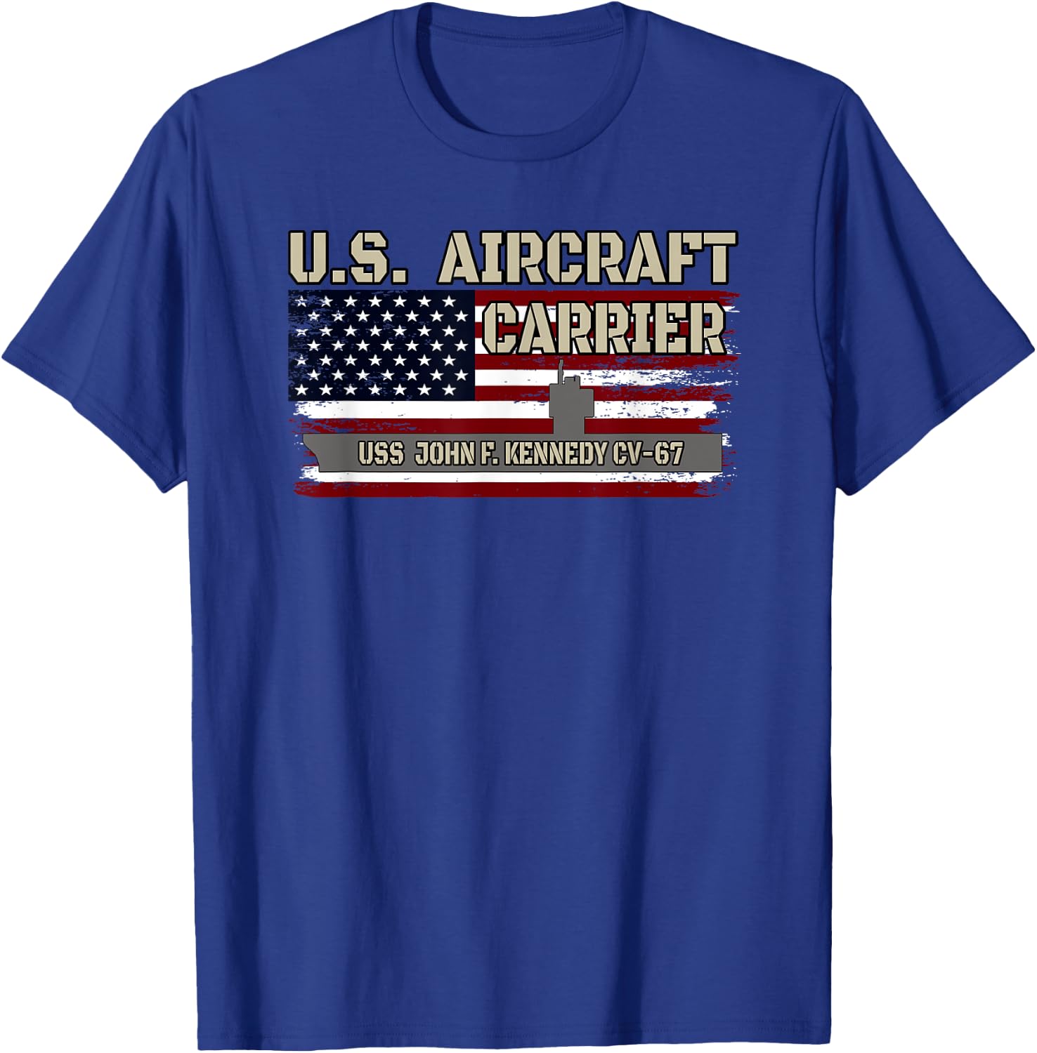 USS John F. Kennedy CV-67 Aircraft Carrier Veterans Day T-Shirt - T-Shirt | Royal