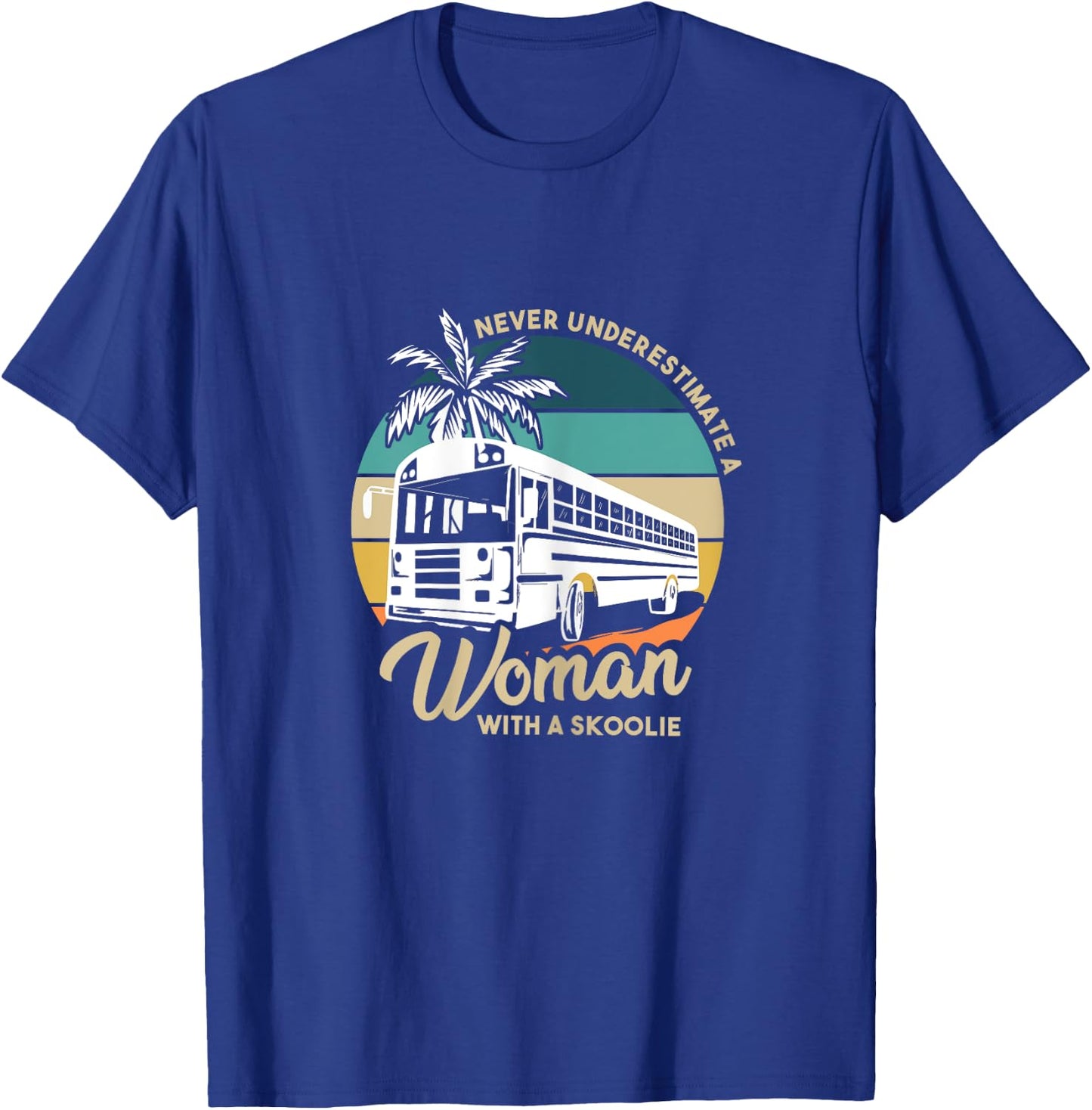 Vintage Camping Bus Design for a Skoolie Owner T-Shirt - T-Shirt | Royal