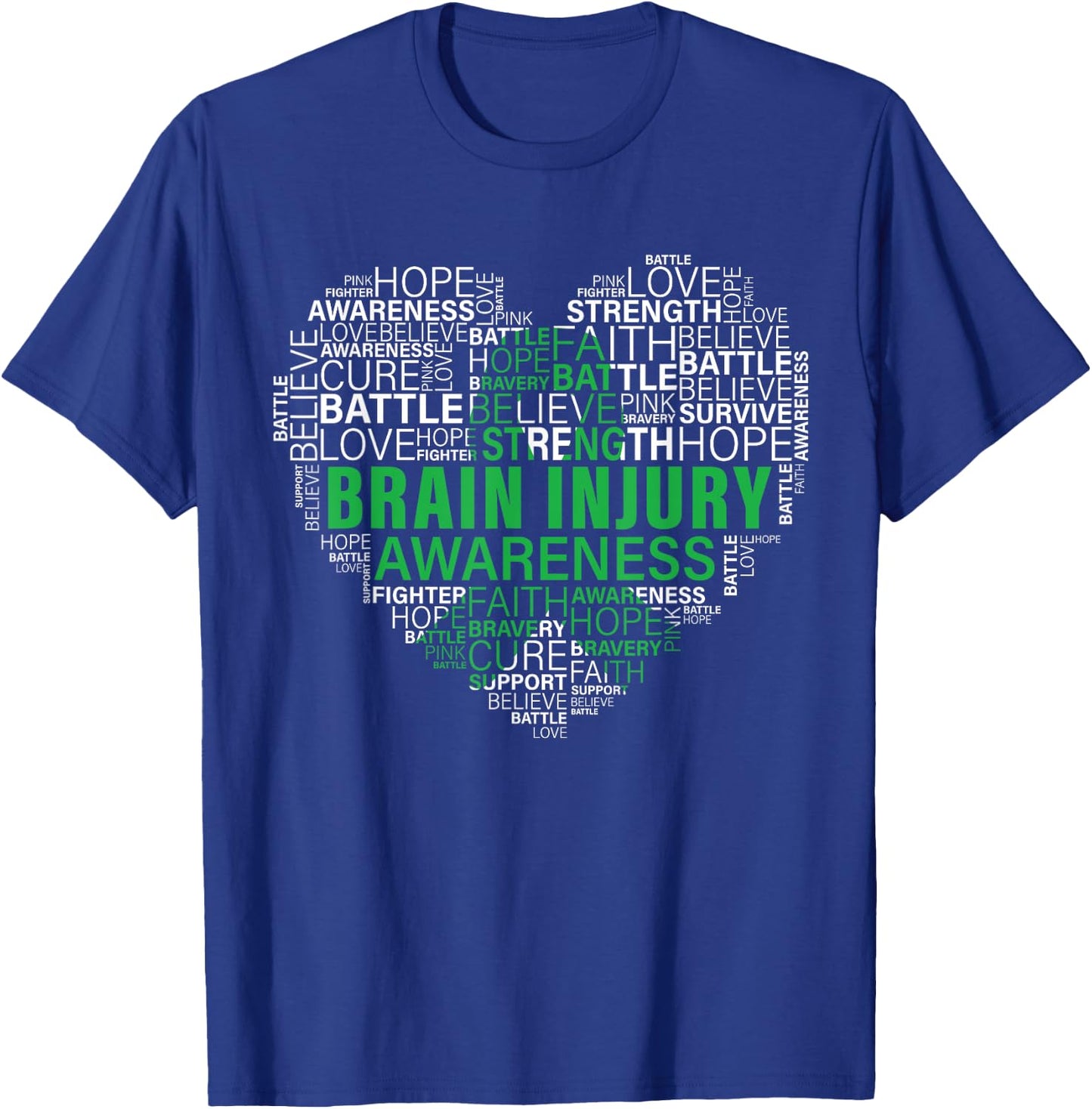 Brain Injury Awareness Fighting Hope Support Strong Warrior T-Shirt - T-Shirt | Royal
