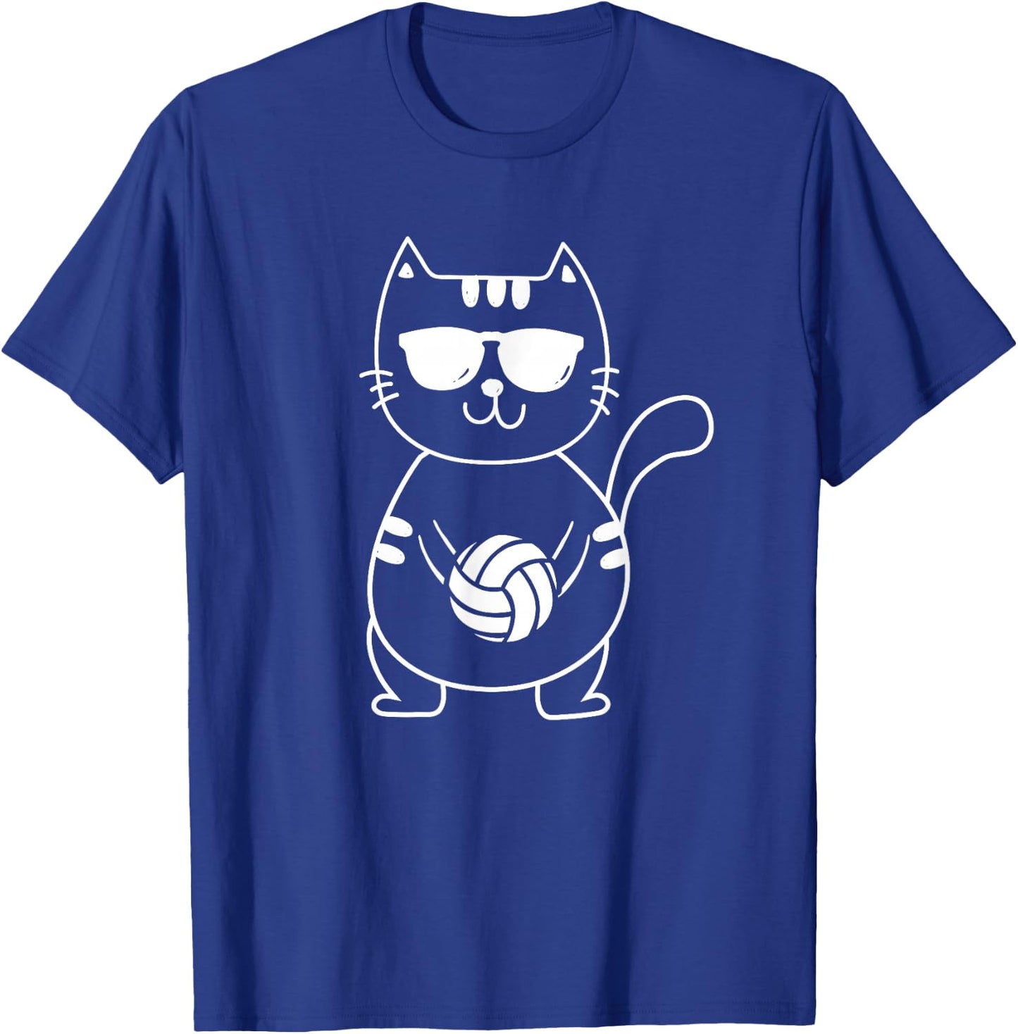Volleyball Cat - Volleyball Team Beach Volleyball Player Men Women Girls Kids T-Shirt - T-Shirt | Royal
