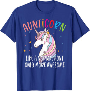 Cute Unicorn Aunticorn Like A Normal Aunt Only More Awesome T-Shirt - T-Shirt | Royal