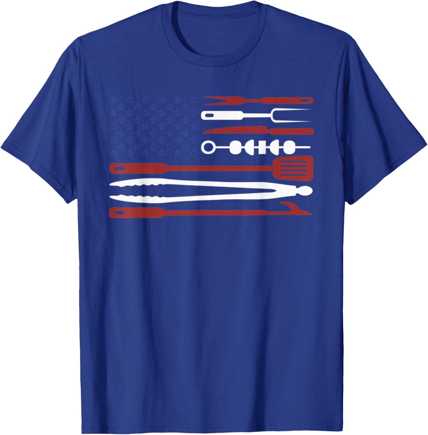 BBQ Tool Set 4th of July US Flag USA Independence Day T-Shirt - T-Shirt | Royal
