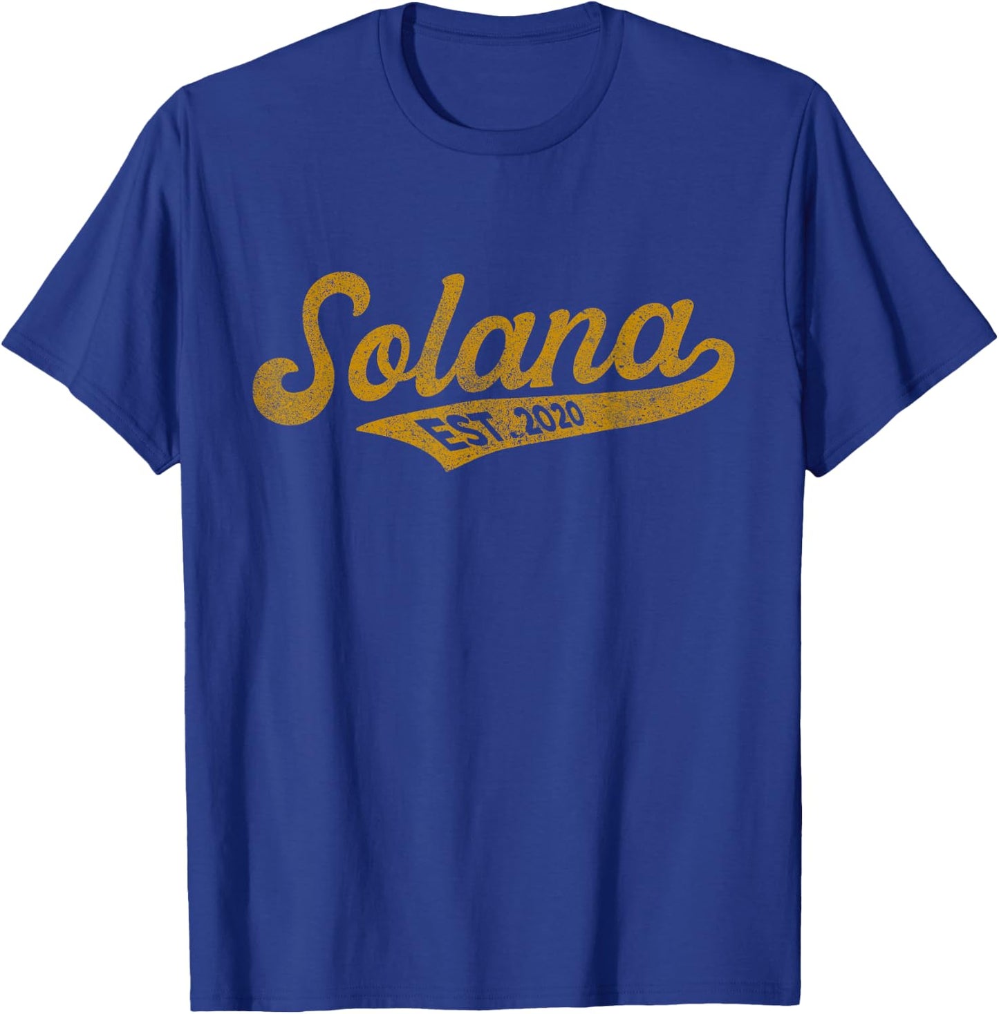 Vintage Solana SOL Script Bold Font | Solana Crypto T-Shirt - T-Shirt | Royal