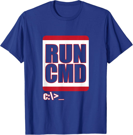 Run CMD Funny Computer Science Nerd Coder T-Shirt - T-Shirt | Royal