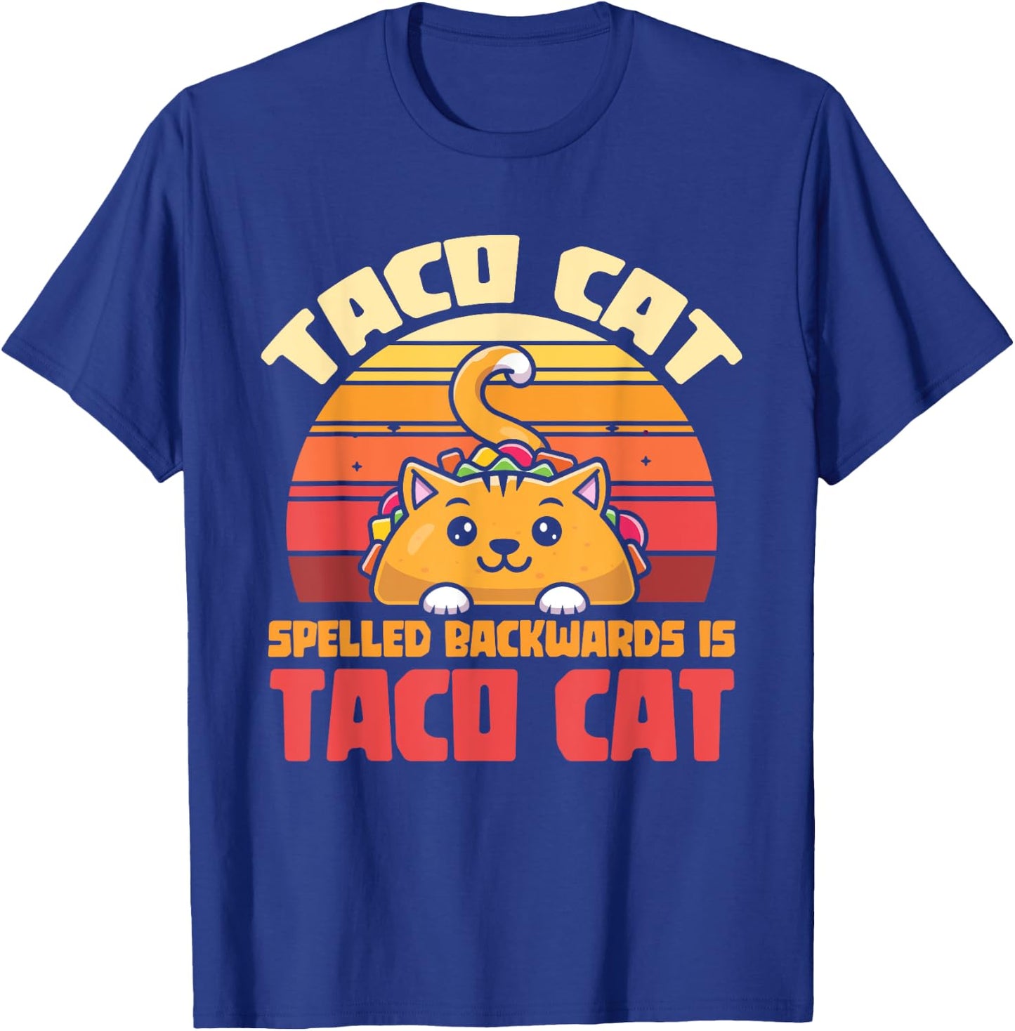 Retro Mexican Tacos Funny Tacocat Cat Animal Mexican Taco T-Shirt - T-Shirt | Royal