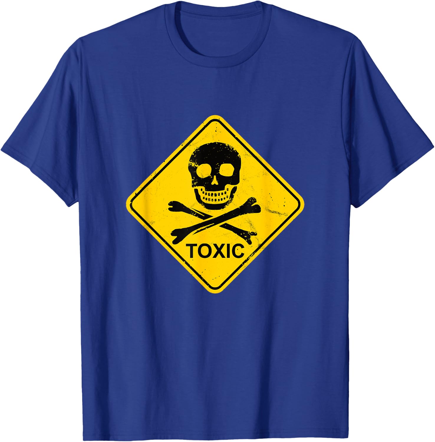 Toxic Symbol Warning Sign - Yellow Danger Symbol Funny Gift T-Shirt - T-Shirt | Royal