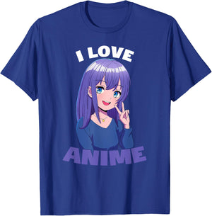 I Love Anime Girl T-Shirt - T-Shirt | Royal