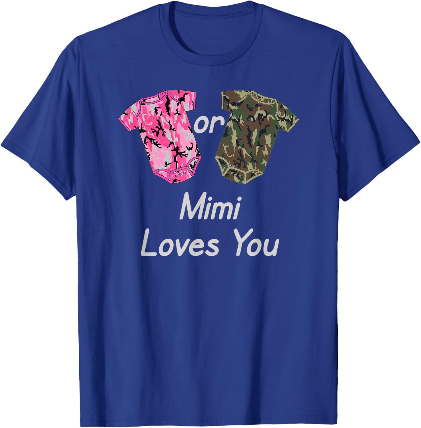 Gender Reveal Mimi Pink or Green Camoflage T-Shirt - T-Shirt | Royal