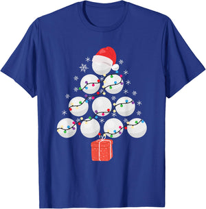 Funny Golfing Christmas Tree Christmas Golf Ball Golfer T-Shirt - T-Shirt | Royal