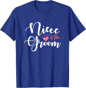 Niece of the Groom Groomsmen Squad Wedding Party Celebration T-Shirt - T-Shirt | Royal