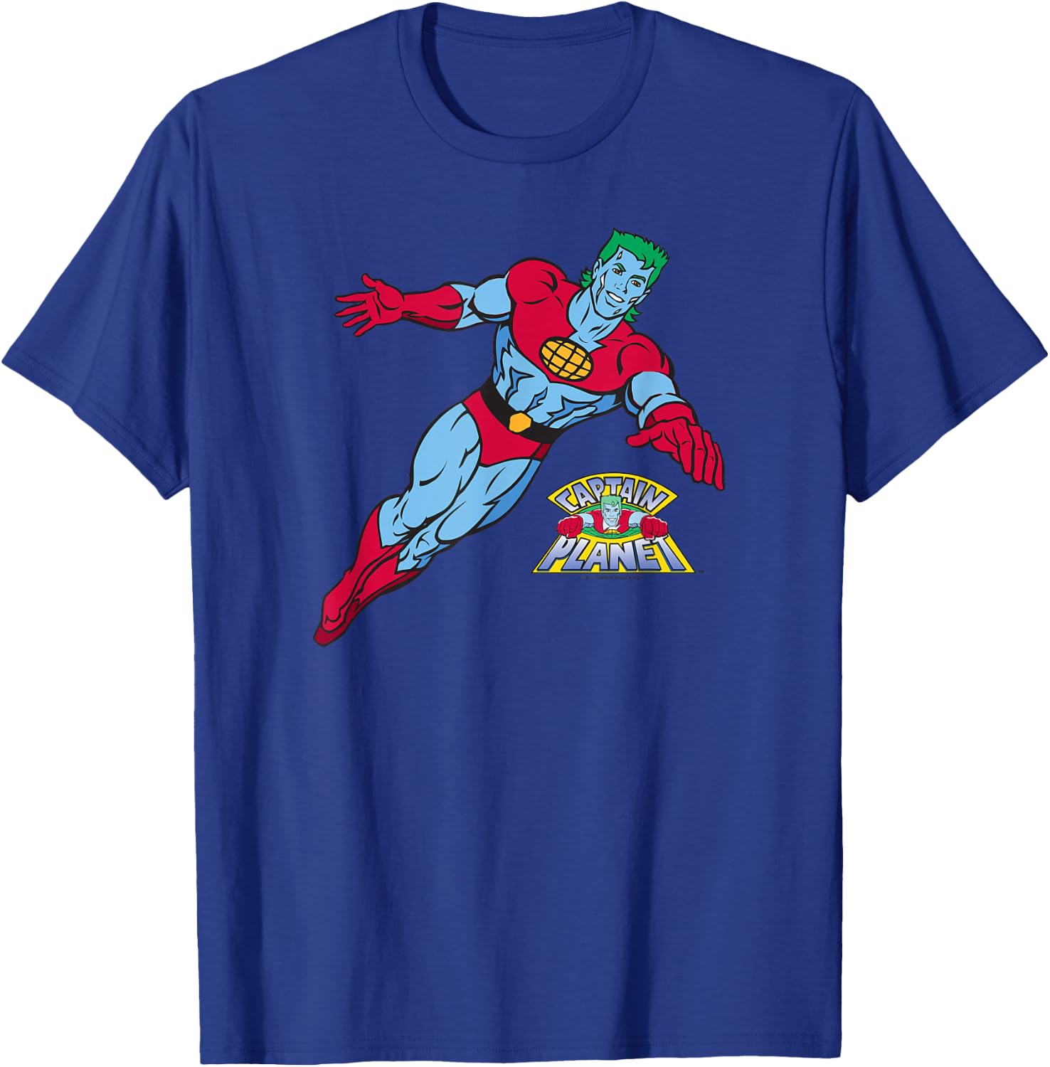 Captain Planet Flying by T-Shirt - T-Shirt | Royal