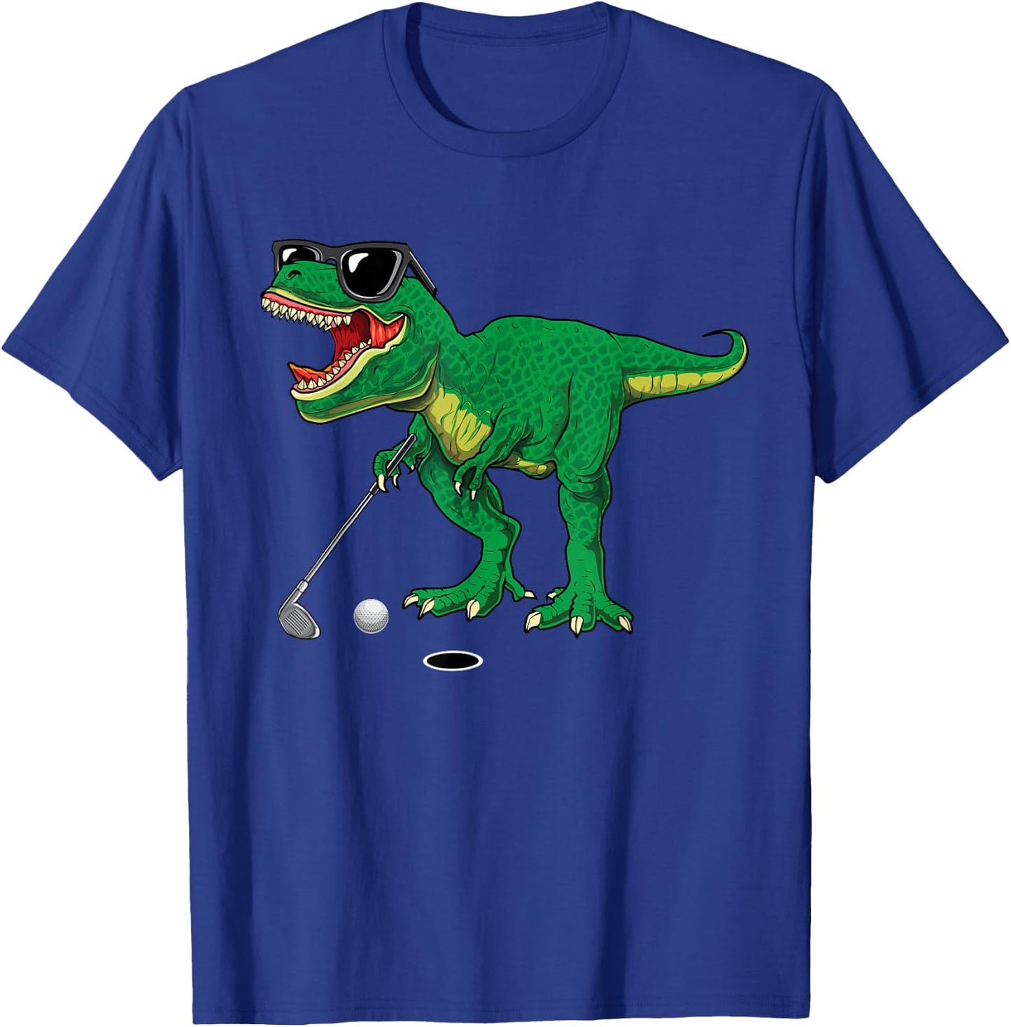 Cute T Rex Dinosaur Boys Golfing Lover Trex Dino Golf Gifts T-Shirt - T-Shirt | Royal