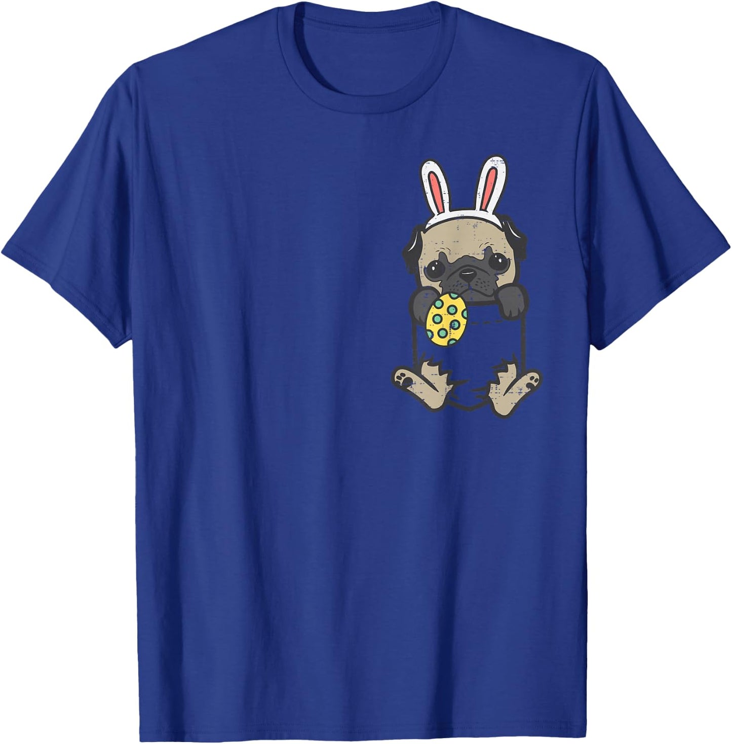 Pocket Easter Pug Feet Bunny Dog Lover Owner Men Women Kids T-Shirt - T-Shirt | Royal