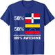 50% Dominican Republic 50% Venezuela Venezuelan Flag Pride T-Shirt - T-Shirt | Royal