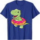 Cute T-Rex Dinosaur Funny Animals In Donut Sweet Pastry T-Shirt - T-Shirt | Royal