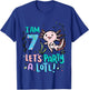 7th Birthday Axolotl - I Am 7 Let's Party A Lotl T-Shirt - T-Shirt | Royal