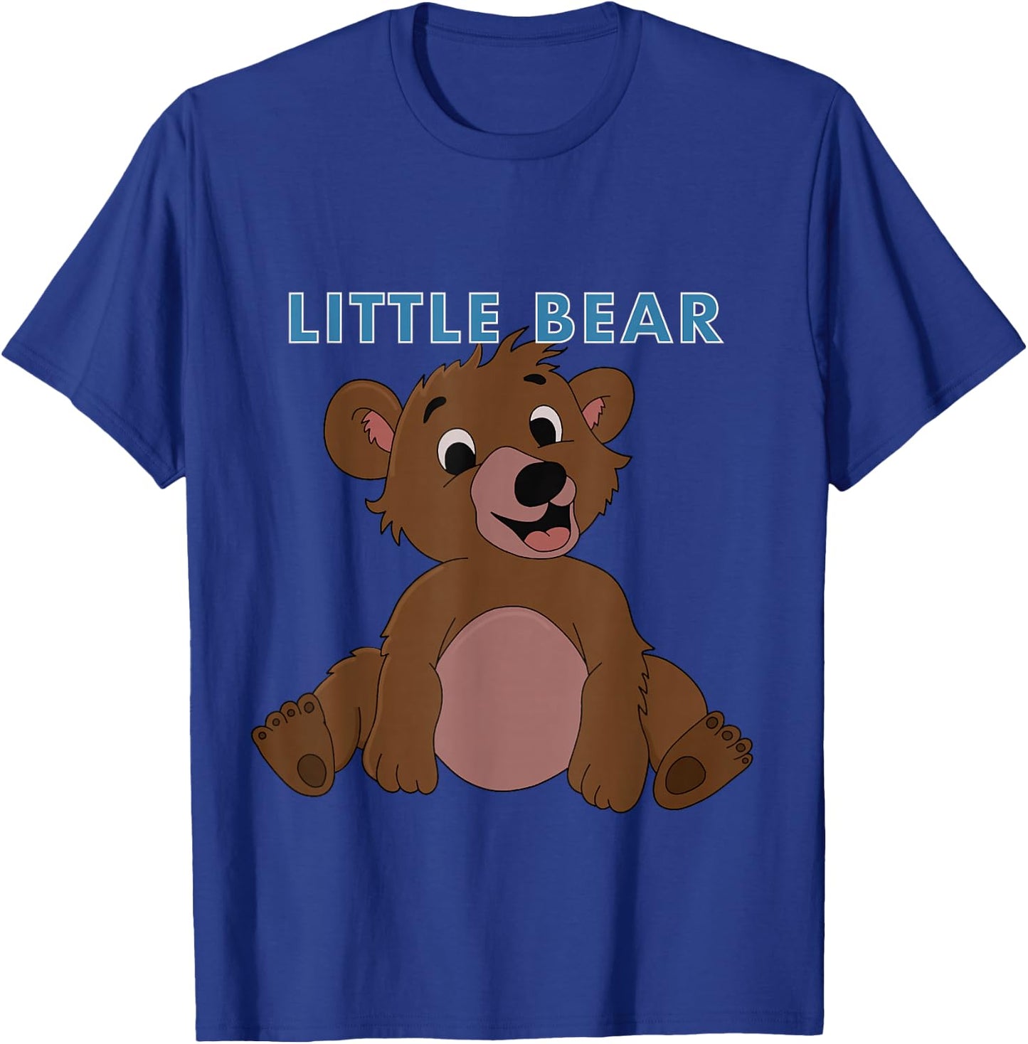 Little Bear Sits Below Lettering T-Shirt - T-Shirt | Royal