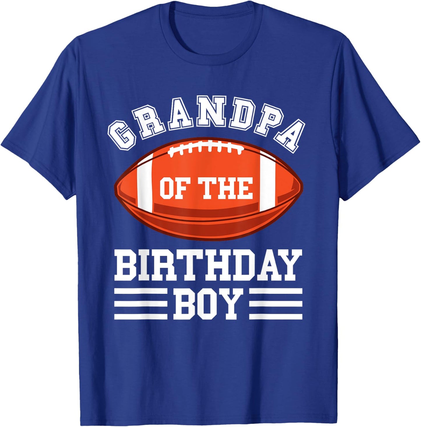 Grandpa Of The Birthday Boy Football Birthday Matching T-Shirt - T-Shirt | Royal