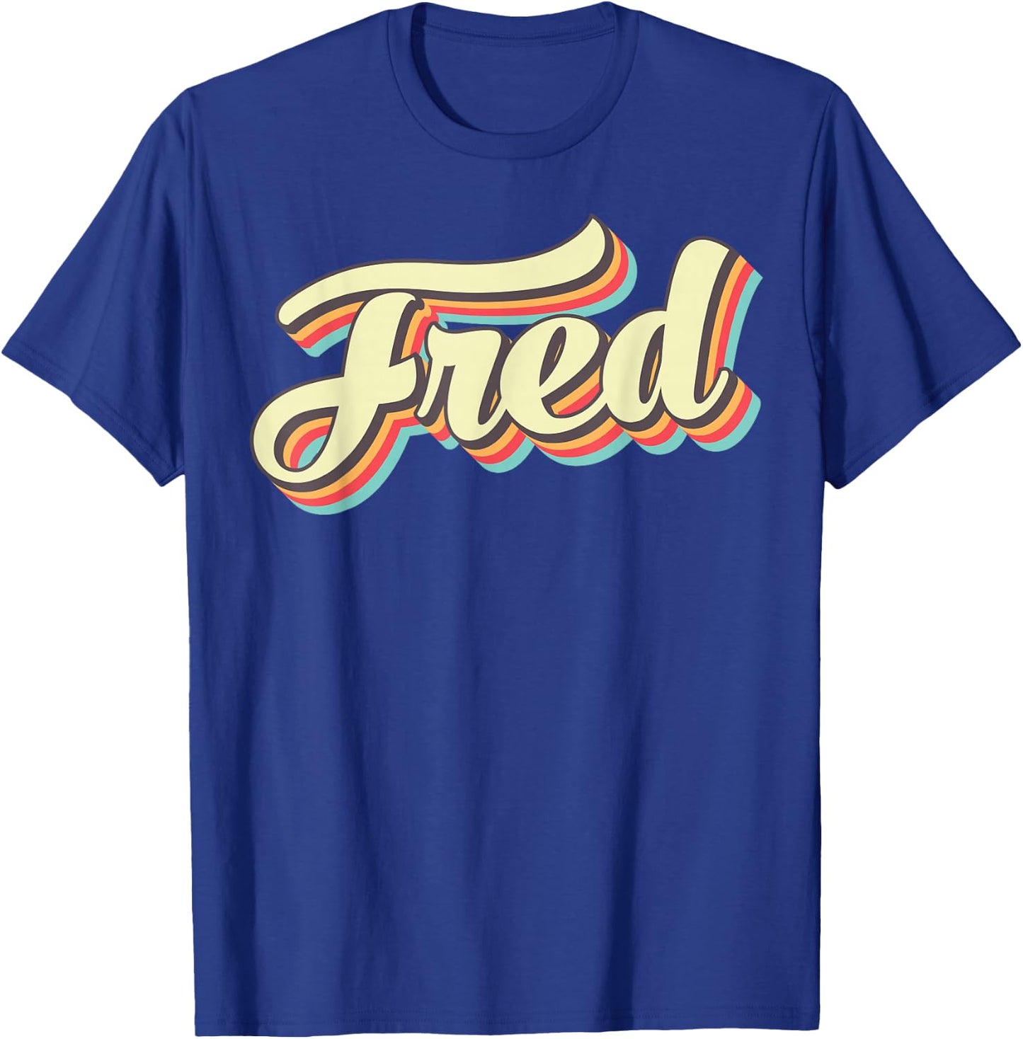 Fred Retro Art Baseball Font Vintage T-Shirt - T-Shirt | Royal