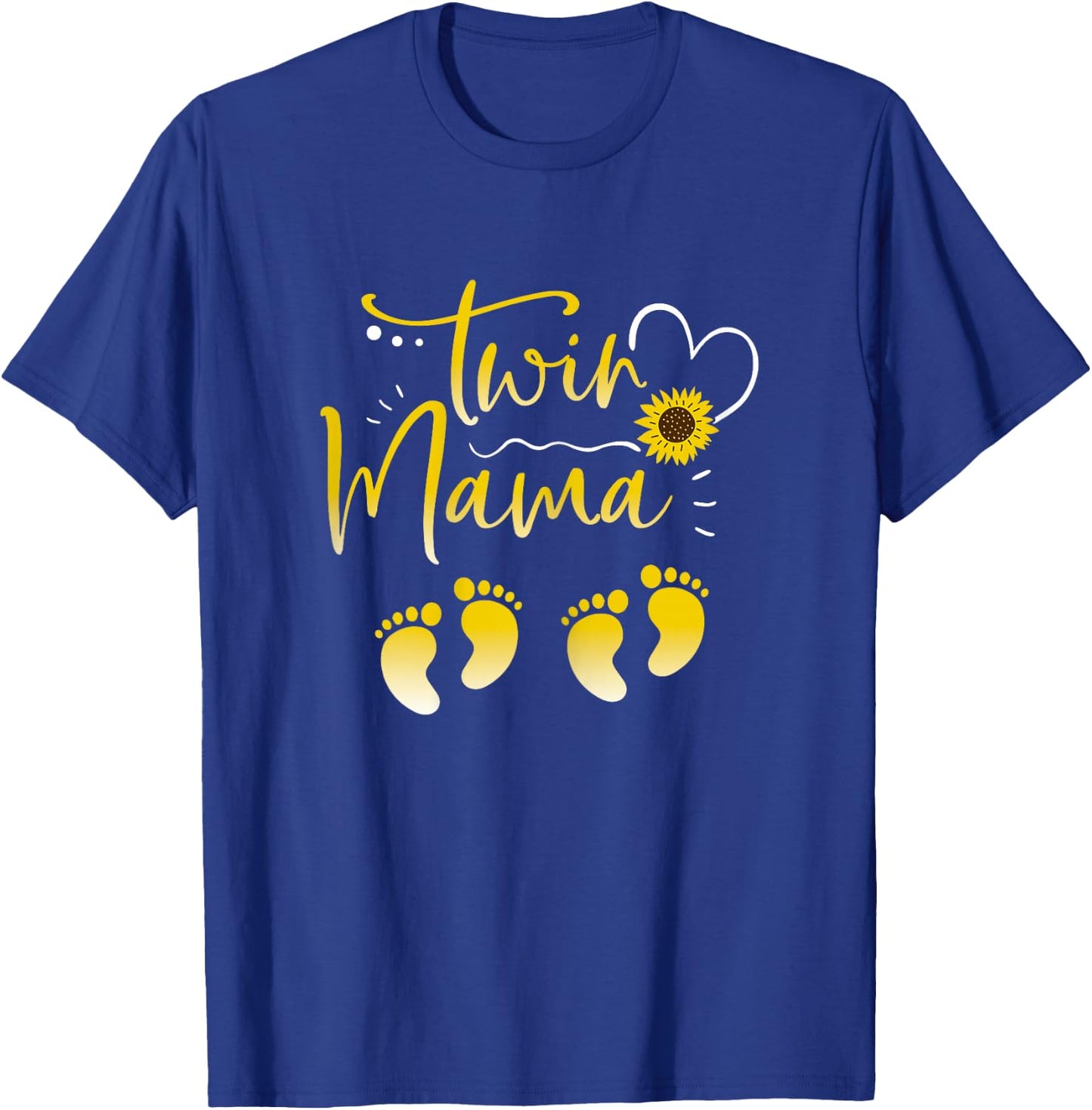 Sunflower Twin Mama Mom to Be Pregnant with Twins Pregnancy T-Shirt - T-Shirt | Royal