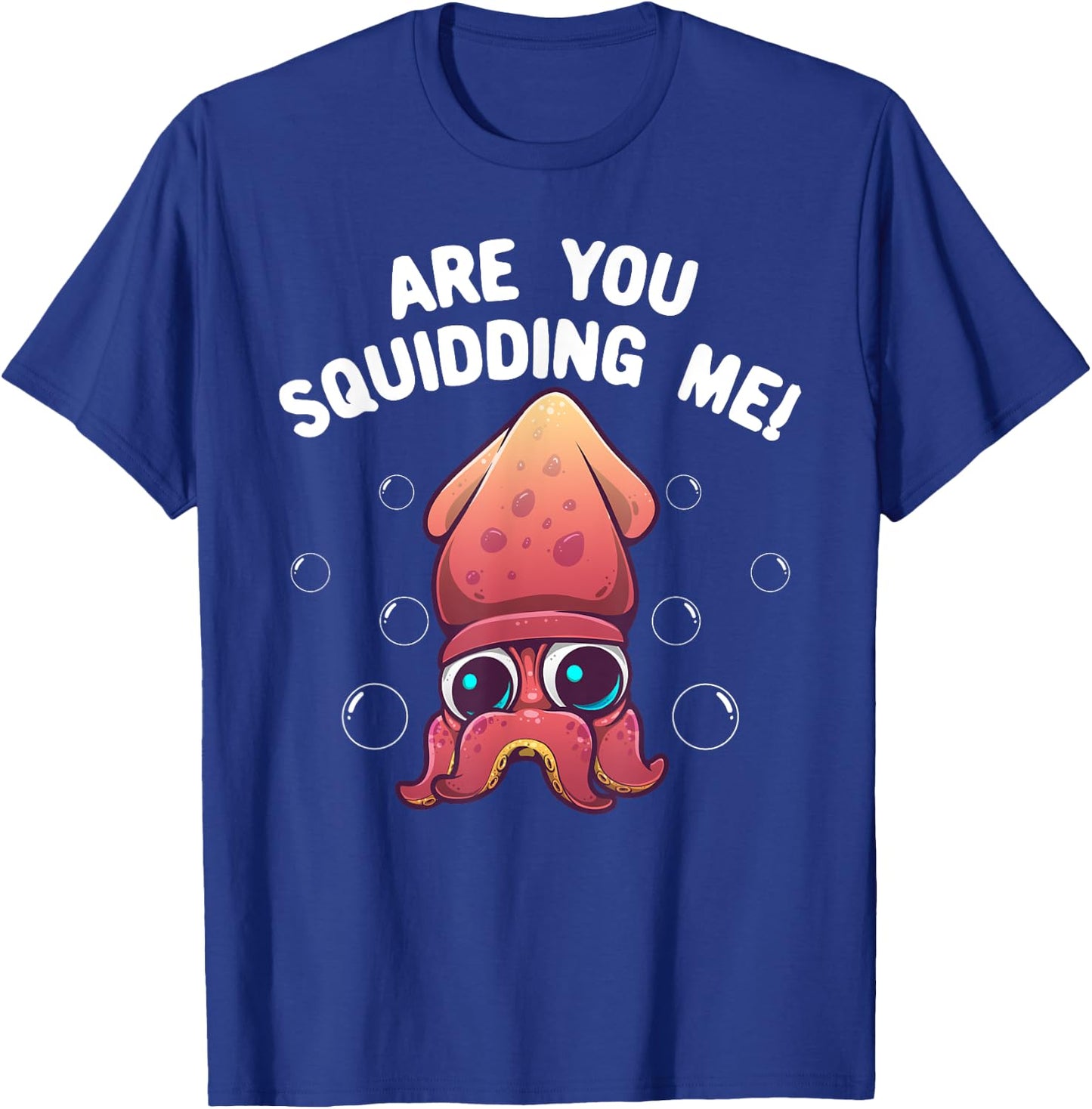 Funny Squid Design For Kids Men Women Octopus Humor Lovers T-Shirt - T-Shirt | Royal
