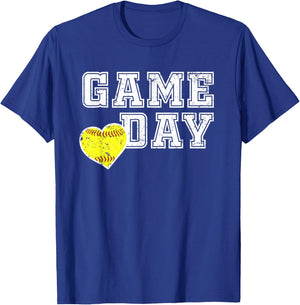 Cute Softball Mom Game Day T-Shirt - T-Shirt | Royal