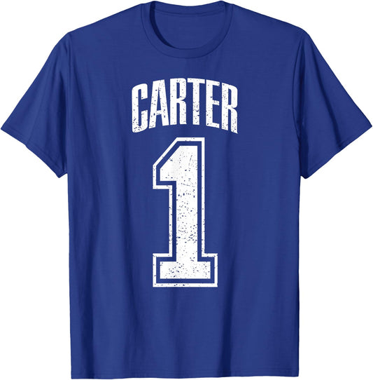 Carter Supporter Number 1 Greatest Fan T-Shirt - T-Shirt | Royal