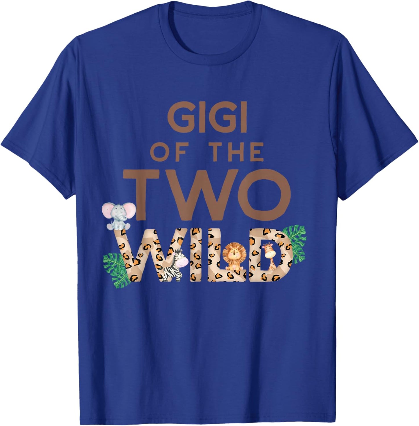 Gigi of The Two Wild Animal Safari 2nd Birthday Theme Family T-Shirt - T-Shirt | Royal