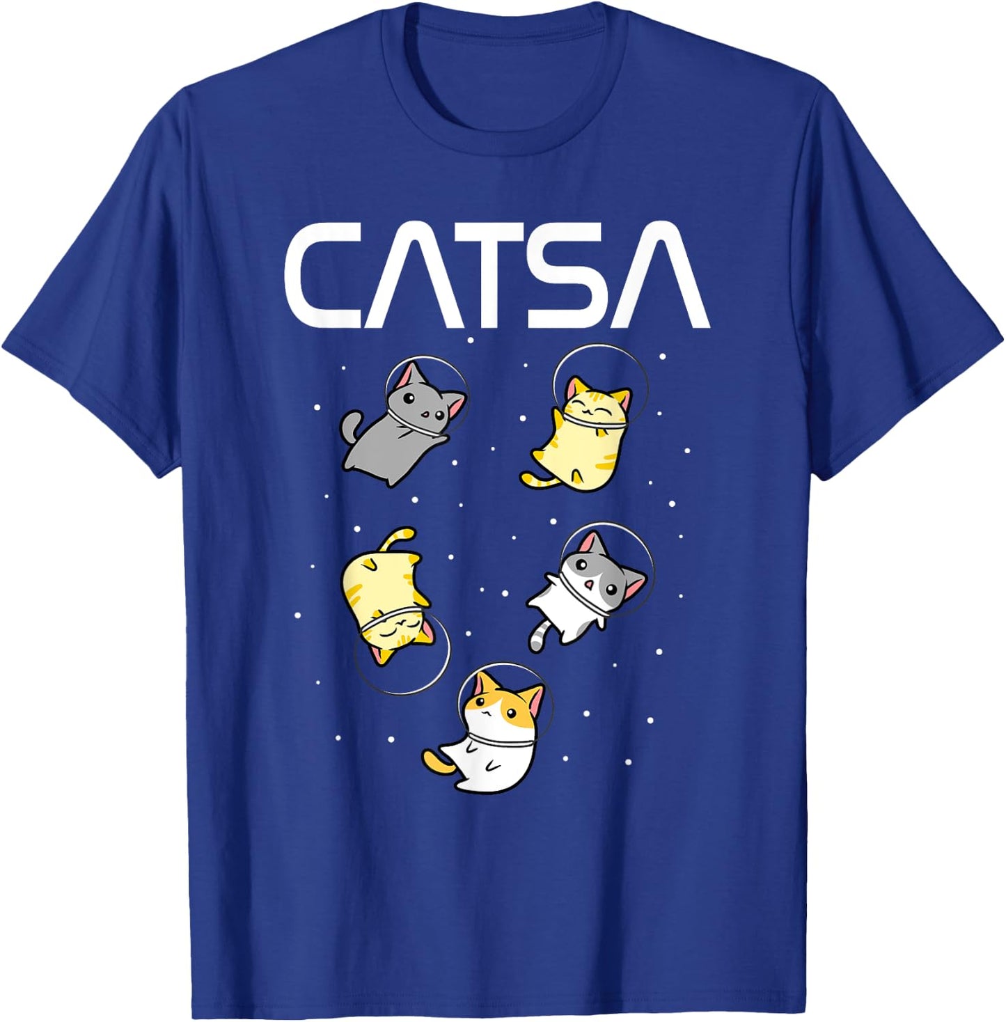 Funny Space Astronaut Cat Gifts Men Women Kids Cats Space T-Shirt - T-Shirt | Royal
