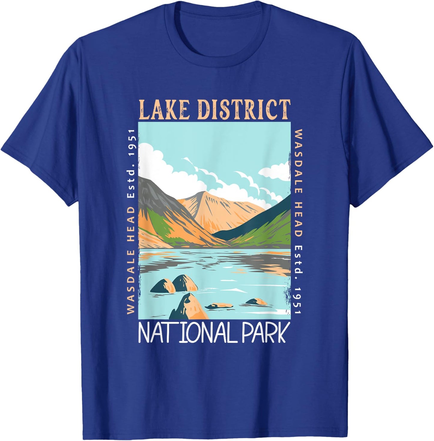 Lake District National Park England Distressed Vintage T-Shirt - T-Shirt | Royal