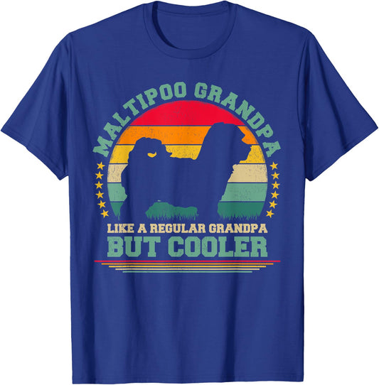 Maltipoo Dog Lover Vintage Maltipoo Grandpa Father's Day T-Shirt - T-Shirt | Royal