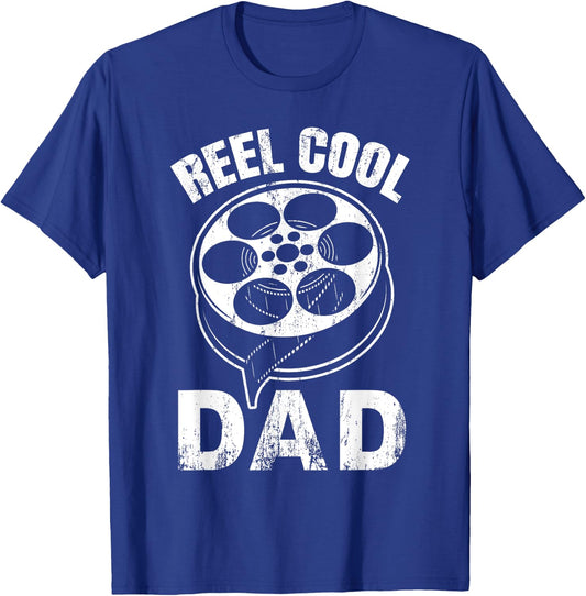 Reel Cool Dad Movie Maker Videographer Director Film Editor T-Shirt - T-Shirt | Royal