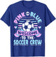 Pink or Blue Welcome to the Soccer Crew Gender Reveal Party T-Shirt - T-Shirt | Royal