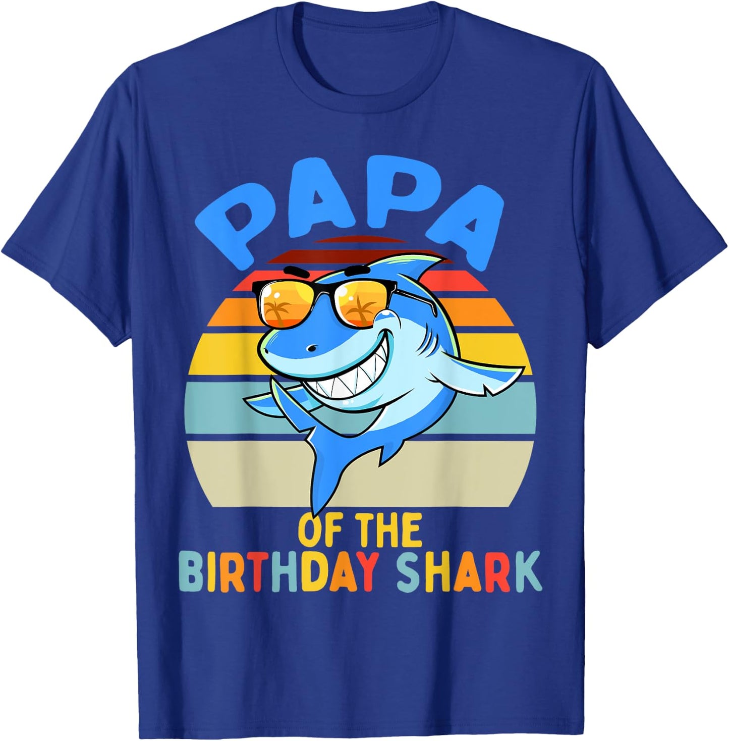 Papa of the Shark Birthday Matching Family T-Shirt - T-Shirt | Royal