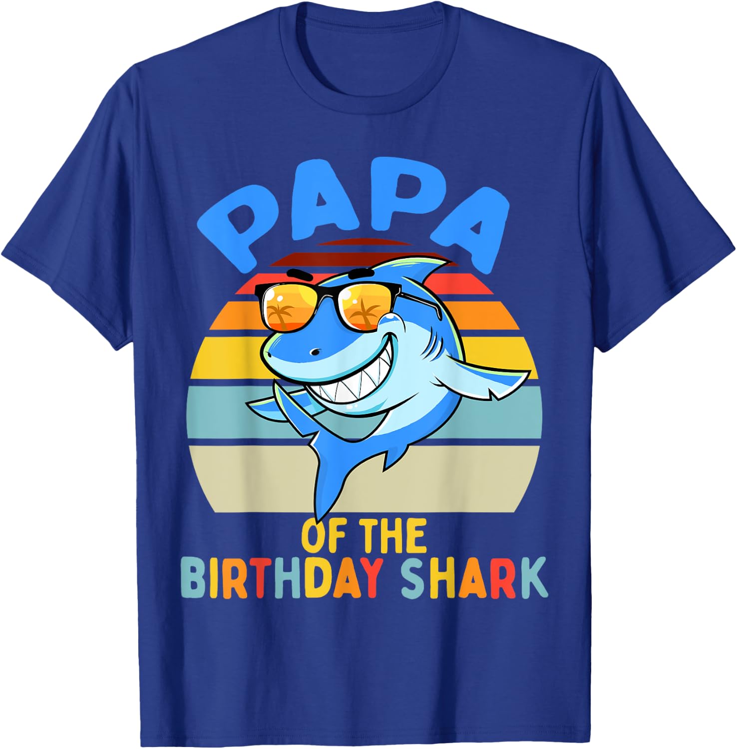 Papa of the Shark Birthday Matching Family T-Shirt - T-Shirt | Royal