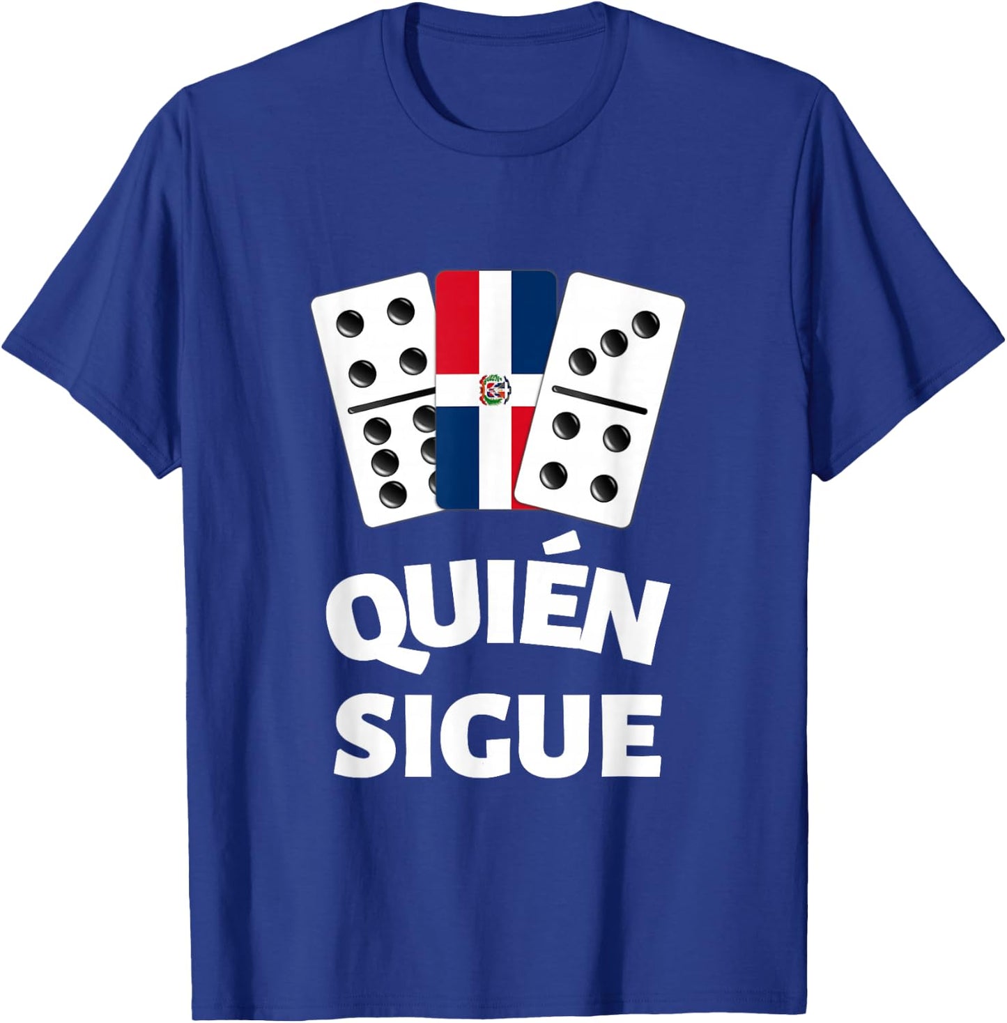 Dominican Republic Flag Dominoes Domino Train Quien Sique T-Shirt - T-Shirt | Royal
