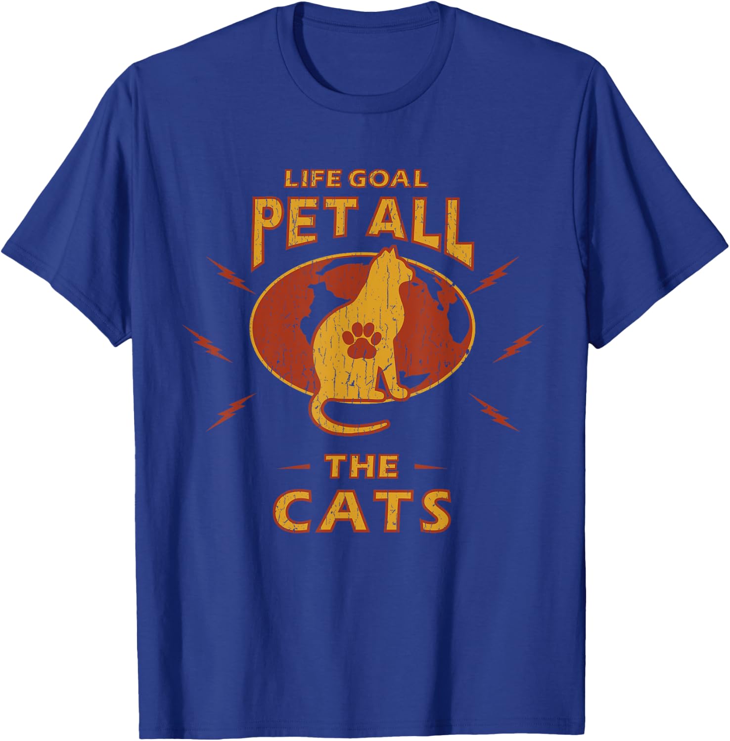 Funny Cat Shirts | Life Goal Pet All The Cats Men Women Kids T-Shirt - T-Shirt | Royal